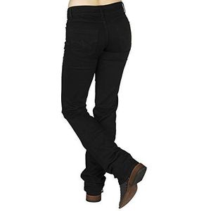 Wrangler Damesjeans Western Mid Rise Stretch Straight Fit, zwart.