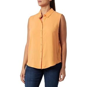 ICHI IHMAIN to Chemisier sans manches avec col chemise pour femme, 151242/Muskmelon, S