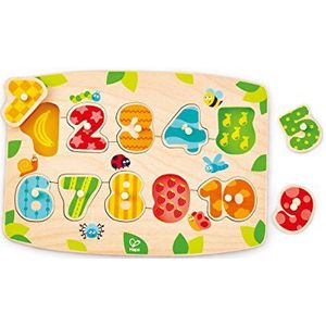 Hape - Puzzel met cijferknoppen, E1404, beige