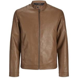 JJ REBEL Jrebcaleb Pu Jacket Noos Jrebcaleb Noos PU-jas voor heren (1 stuk), Cognac., L