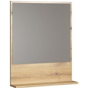 trendteam smart living Wandspiegel met plank, houtmateriaal, bruin, 60 x 74 x 14 cm (b x h x d)
