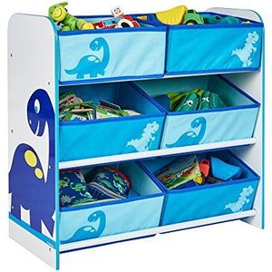 Worlds Apart HelloHome, opbergrek voor kinderkamer, dinosaurussen, blauw, 60,0 x 63,5 x 30,0 cm