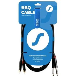 SSQ RCAJM2 SS-1428 Cable 2x RCA - 2x Jack Mono 6 3 mm 2 m Black