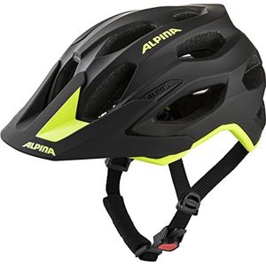 ALPINA Carapax 2.0 fietshelm voor volwassenen, zwart-neon geel mat, 57-62 cm