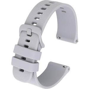 Andibro Siliconen horlogebandjes, snelsluiting, waterdichte sporthorlogeband, zachte rubberen reservearmband met metalen gesp, voor mannen en vrouwen, 22 mm