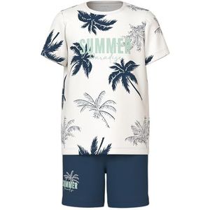 NAME IT Nkmnightset Ss Titan Summer Noos Nkmnightset Ss Titan Summer Noos Jongen (1 stuk), Titanium