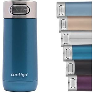 Contigo Luxe Autoseal isothermische mok, thermoskan koffie, roestvrijstalen mok met Thermalock isolatie, isothermische fles, koffiemok met gemakkelijk schoon te maken BPA-vrije deksel, Cornflower, 360 ml