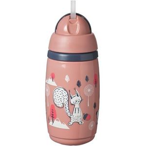 Tommee Tippee Superstar thermobeker met rietje met intelligente technologie, 100% waterdicht en anti-vuil, antibacteriële Bakshield-technologie, 12 m, 266 ml, roze 447825