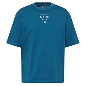 G-STAR RAW Stencil Center Taille Boxy Heren T-Shirt Blauw (Nitro 4561-1861), XL, blauw (Nitro 4561-1861)