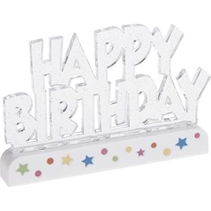 Unique Party – 37043 – decoratie voor verjaardagstaart – Happy Birthday – knipperend