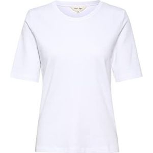 Part Two T-shirt à manches courtes en jersey de coton pour femme, col rond, coupe droite, Blanc brillant., L