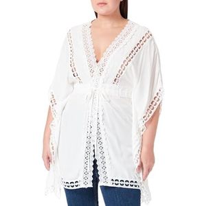 ZITHA Kimono à pointe perforée pour femme, Blanc cassé, XS