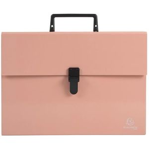 Exacompta - Ref. 56767E - Karton met 4 koffersorteerders met Aquarel handvat - meerkleurige versterkte balgen - clipsluiting - 18 vakken - afmetingen 32x24 cm - voor A4 - koraal