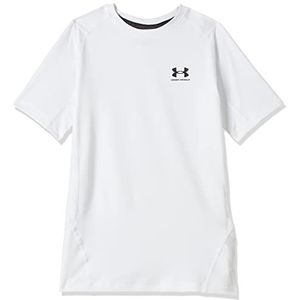 Under Armour Heatgear Armour T-shirt met korte mouwen voor meisjes, wit/zwart (100).