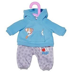 Dolly Moda, Puppenkleidung, Dolly Moda Sport-Outfit Blauwe Hund 30 cm, Kapuzentrui met broek, 871577, Zapf Creation