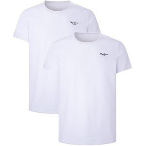 Pepe Jeans Pepe 2p T-shirt heren ondergoed (2 stuks), Wit (wit)