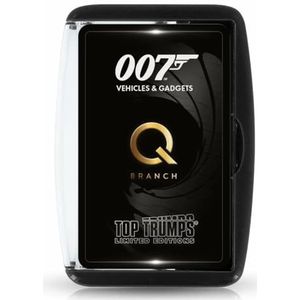 Top Trumps James Bond Gadgets and Vehicles Limited Editions Kaartspel, speel met iconische gadgets en voertuigen, waaronder Aston Martin DBS, Golden Gun en de Q Boat, voor oudere spelers