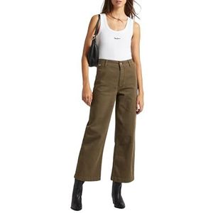 Pepe Jeans Tania broek voor dames, Olijfgroen