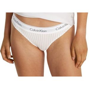 CALVIN KLEIN Bikini pour femme, blanc, S, Blanc (rayures stables + pélican), S