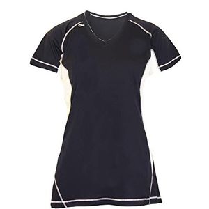 Regatta Beijing T-shirt voor dames, V-hals, korte mouwen, regular fit, blauw (marineblauw/wit 253)