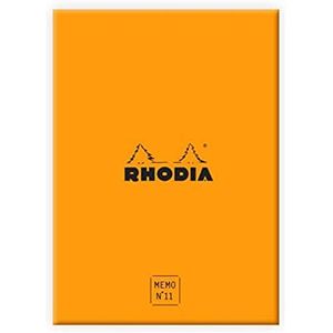 RHODIA 194051C – Memoblok nr. 11 oranje – A7 – 8,5 x 11,5 cm – gestippeld – 240 vellen afneembaar 80 g/m² – praktisch en compact – collectie Rhodiatime
