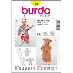 Burda B4946 Naaipatroon clown en beer, 19 x 13 cm