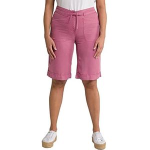 Ulla Popken shorts, brede rechte pijpen, comfortabele tailleband, Lyocell damesbroek, oudroze