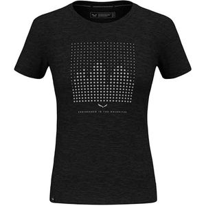 Salewa Eagle Dotted Mountain T-shirt en laine mérinos pour femme, noir out, XXS