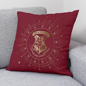 BELUM | Kussensloop 100% katoen 45x45 cm model Harry Potter Gold A | kussensloop Harry Potter stof half Panama 100% biologisch katoen