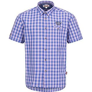 Lonsdale Holmbusch overhemd voor heren, marineblauw/ijsblauw, L, marine/ijs