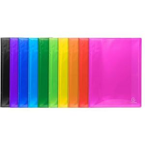 Exacompta - Ref. 85570E - collectie Iderama - halfharde documentenmap 240 x 320 mm A4-50 hoezen - verschillende kleuren - 12 stuks