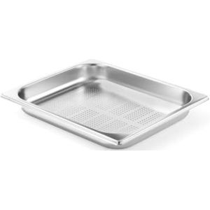 HENDI 802441 Gastronorm container temperatuurbestendig van -40 °C tot 300 °C koel-/vriezer Chafing Dishes-Bain Mariie geperforeerd 2 L GN 1/2 325 x 265 x 40 mm roestvrij staal 18/10