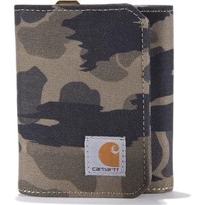 Carhartt Standaard portemonnee met drie kleppen, duurzaam voor heren, verkrijgbaar in leer en canvas, nylon eend (blind camouflage), één maat