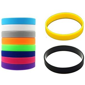 LIUJZZJ 10 stuks rubberen armbanden van siliconen, voor universele feestdecoratie, kinderen, mannen en vrouwen, Siliconen