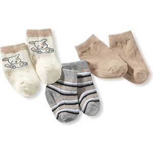 Playshoes - Uniseks babysokken Newborn Baby Socks 3 paar – bruin (origineel) – 3 maanden, Bruin