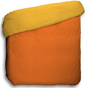 Basic Play Collection Omkeerbaar dekbedovertrek Naranja Caqui 90 x 220 cm, Oranje / Khaki