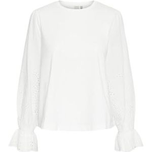 YAS LEX LS EMB Sleeve Top S. Noos, Star White, S, Star White