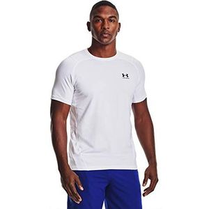 Under Armour HeatGear Armour Slim Fit T-shirt voor heren, wit (100)/zwart