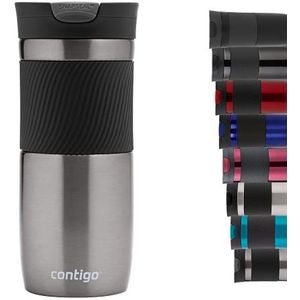 Contigo Byron Snapseal Roestvrijstalen thermosbeker, lekvrije beker, koffiemok met gemakkelijk te reinigen BPA-vrij deksel, 720 ml, staalgrijs