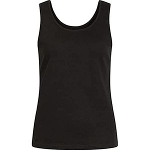 NORVIG Dames Tank Top Katoen Ripp Zwart S, zwart.