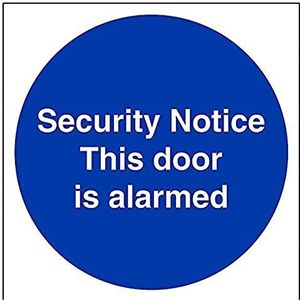 VSafety Notice This Deur Is Alarmed Hard Plastic bord, vierkant, 150 x 150 mm