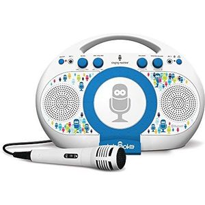Singing Machine iSM398BT karaoke-machine, blauw/wit