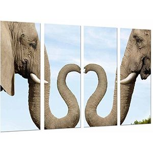 Originele Animal foto olifantenpaar trompe hart totale grootte 131 x 62 cm XXL