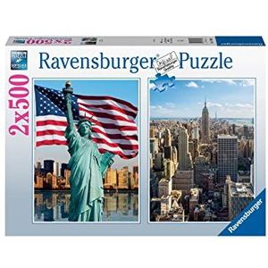 Puzzel Ravensburger Skyscraper & Liberty 2 x 500 Onderdelen