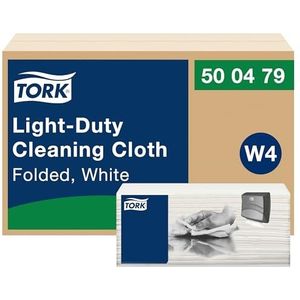 Tork Chiffons de nettoyage léger, Blancs W4, s'utilisent humides ou secs, 4 x 120 chiffons, 500479