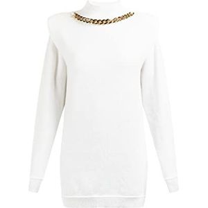 nolie Robe en tricot pour femme 11025380-NO01, blanche, taille XL/XXL, Robe tricotée, XL-XXL