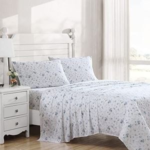 Laura Ashley Home Beddengoedset voor tweepersoonsbed, van zacht satijnkatoen, elegant, glad, ademend (Garden Muse, queensize bed)