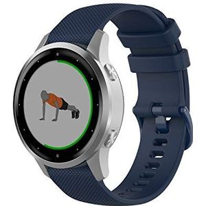 Wownadu 18mm Bandje Compatibel voor Garmin Vivoactive 4S Bandje,Compatibel voor Garmin Vivomove 3S Band, Marineblauw Bands Sport Siliconen Vervangende Polsband (Geen Horloge)