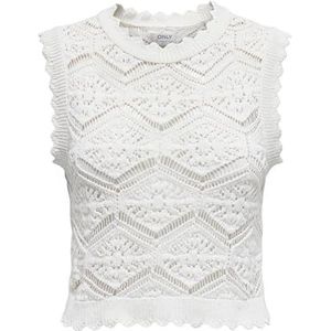 ONLY Onlfrida Life SL Structure Top Ex KNT Débardeur en tricot pour femme, Blanc., XS