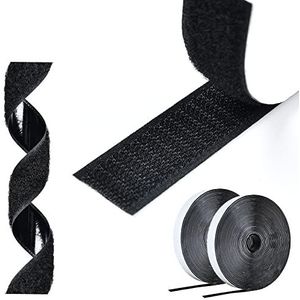 AiQInu Klittenband, dubbelzijdig, 8 m, klittenband, zelfklevend, 20 mm, sterke plakbanden voor huishouden, knutselen en handwerk